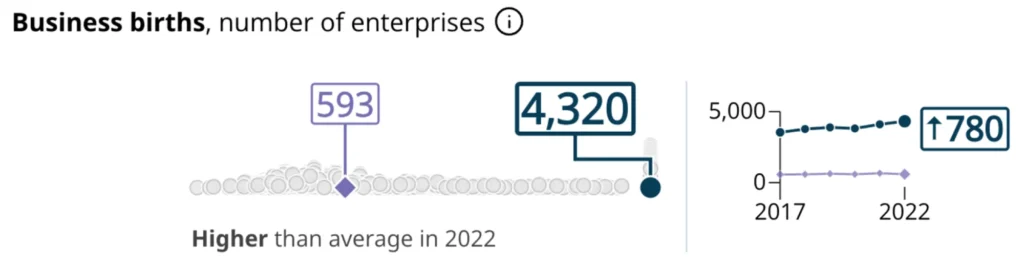 number of new enterprises formed in 2022