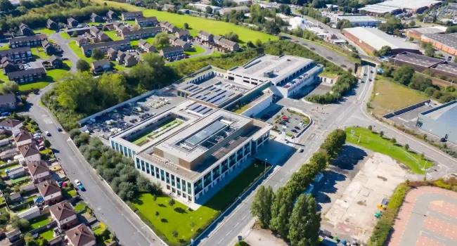 Aerial photo of the Police headquarters the city of Leeds Aerial photo of the Police headquarters the city of Leeds