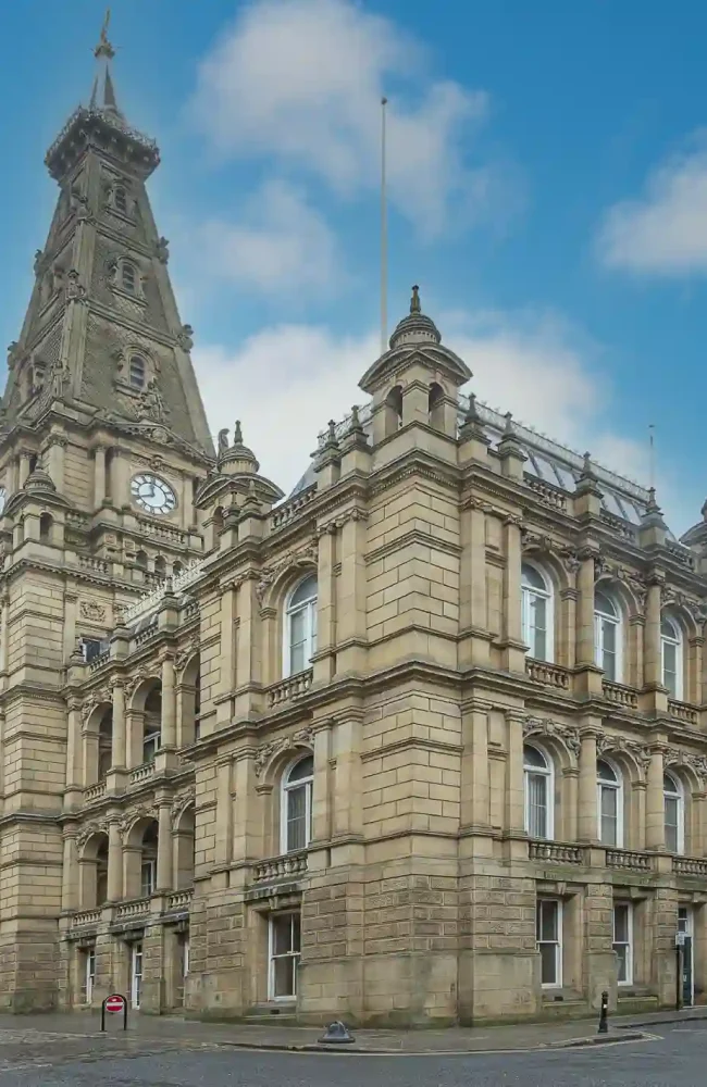 Halifax Town Hall in Calder dale Yorkshire