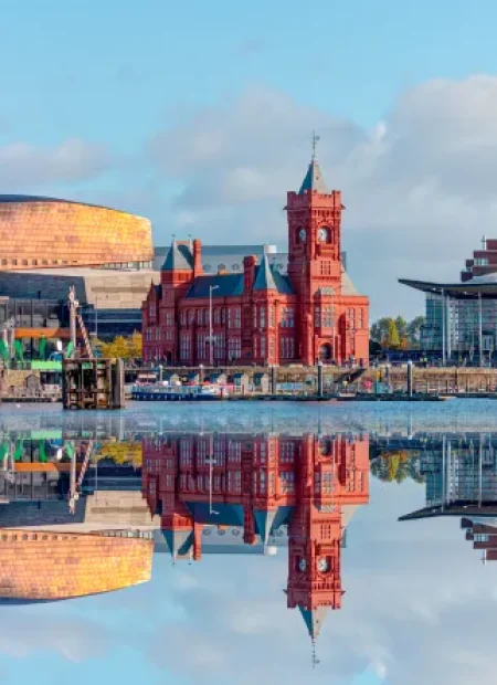 Panoramic view of the Cardiff Bay - Cardiff, Wales