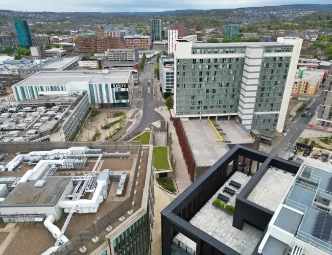 sheffield centre aerial view